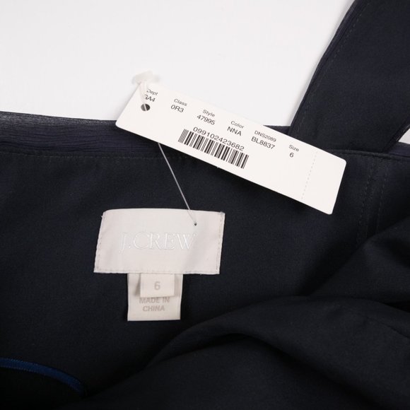 NEW J. CREW navy Lucienne Bridesmaid Dress in Silk Chiffon size 6 - Picture 3 of 9